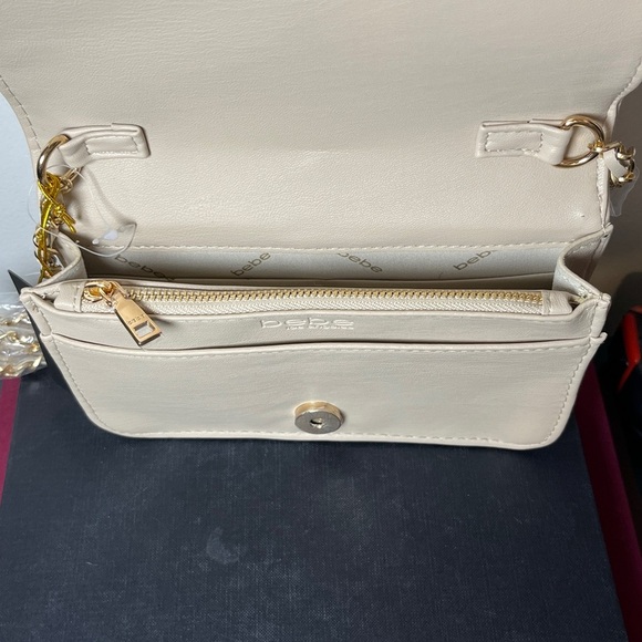 NWT BEBE Sophia Beige Quilted Crossbody City Bag w Gold Chain Strap Y2K 90s 00s - Picture 12 of 12
